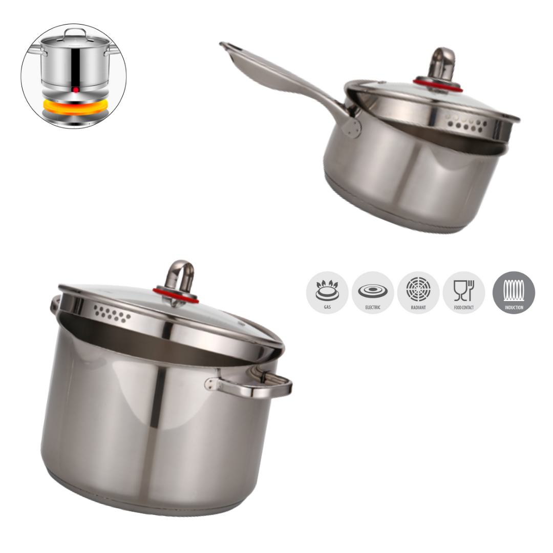 Inox 24cm Stainless Steel Casserole with Lid