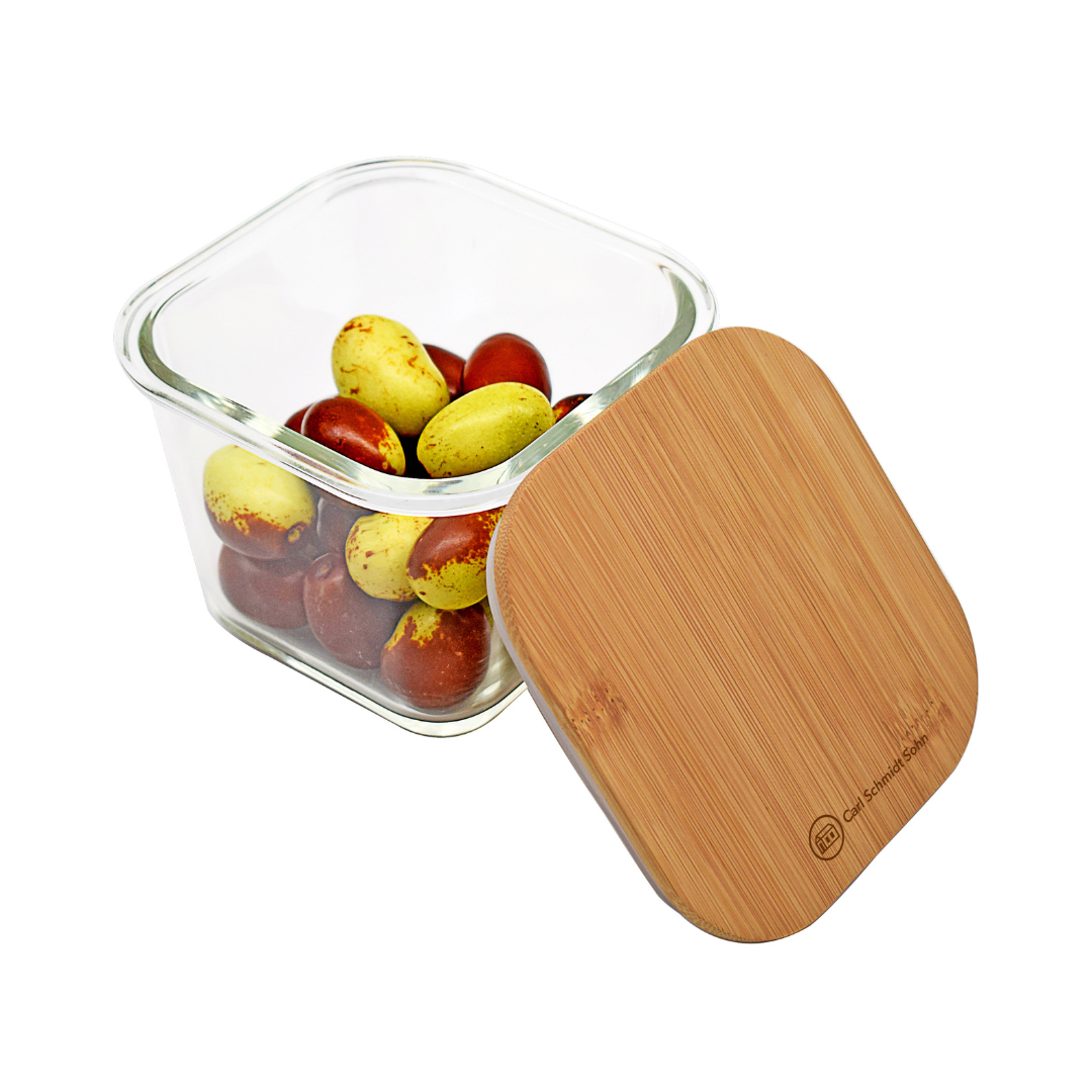 750ml Square Deep Storage Container with Bamboo Lid