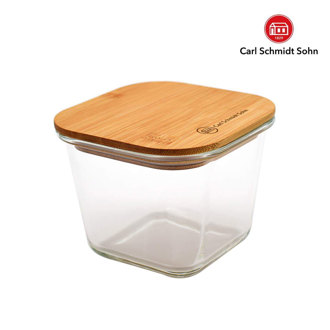 1750ml Square Deep Storage Container with Bamboo Lid